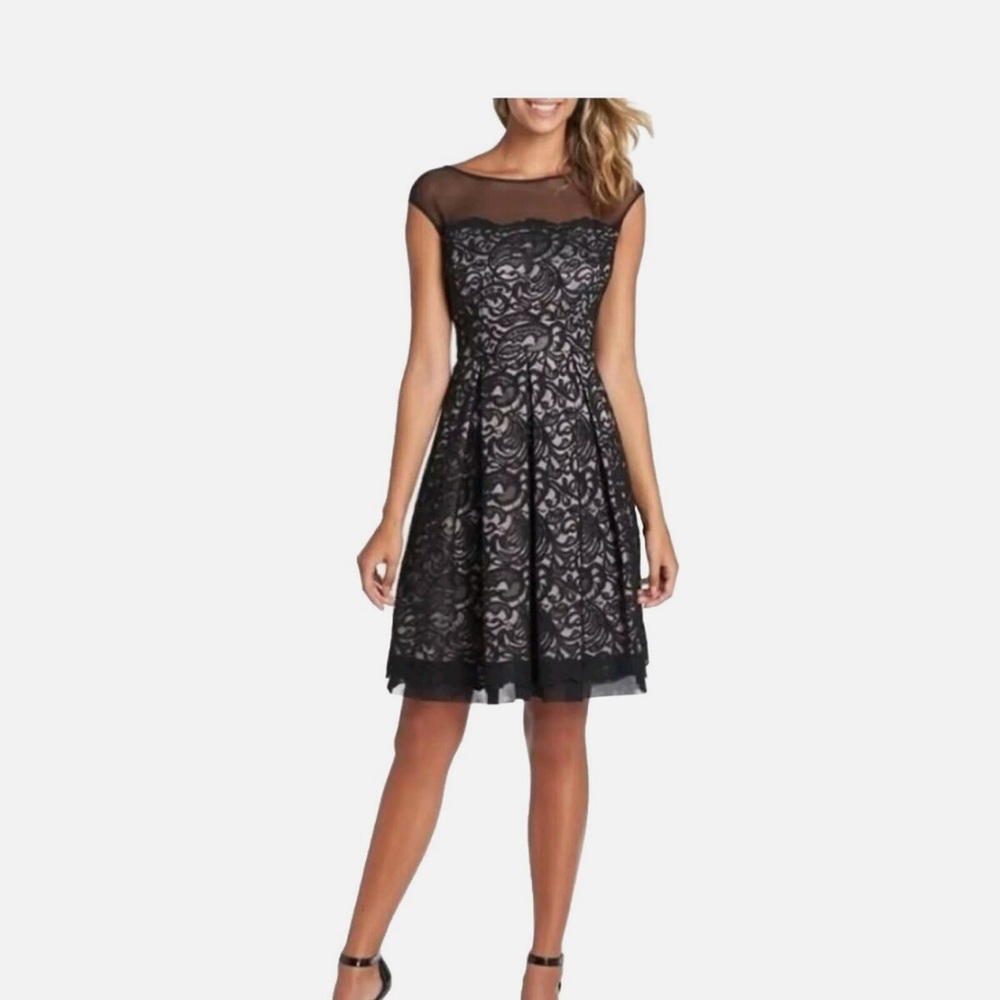 Eliza J Elegant Black Lace Dress